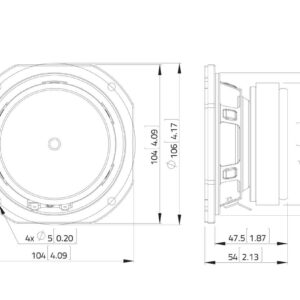 LAVOCE FSF041.00/16 4" Breitbandlautsprecher, Ferrit, Stahlkorb