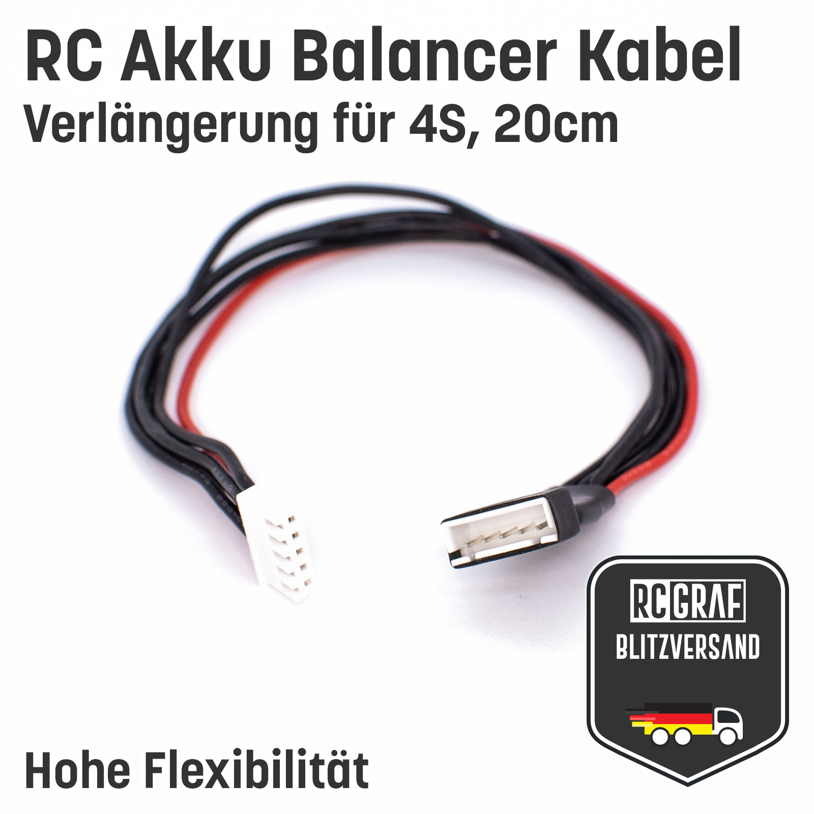 Balancer Kabel Verlaengerung fuer 2S 3S 4S 5S 6S Akku - 4S