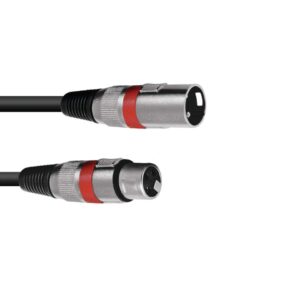 OMNITRONIC XLR Kabel 3pol 1m sw/rt