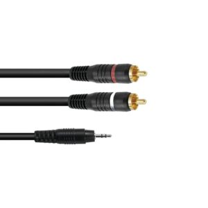 OMNITRONIC Adapterkabel 3,5 Klinke/2xCinch 6m sw