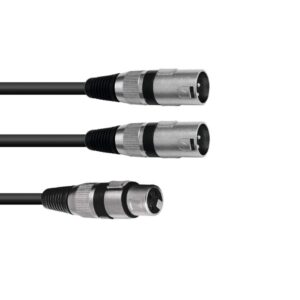 OMNITRONIC Adapterkabel XLR(F)/2xXLR(M) 0,5m sw
