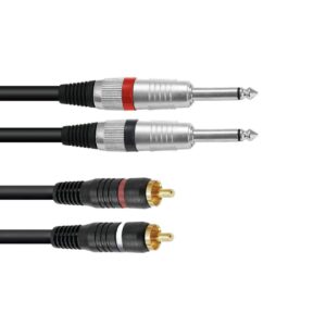 OMNITRONIC Adapterkabel 2xKlinke/2xCinch 1,5m sw
