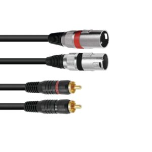 OMNITRONIC Adapterkabel 2xXLR(M)/2xCinch 6m sw