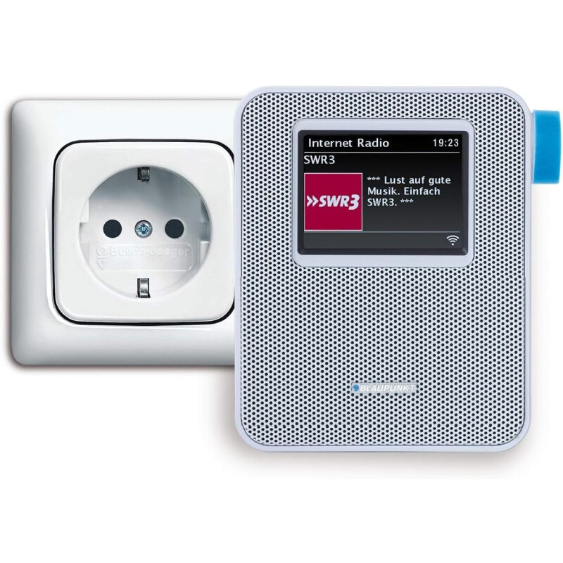 Steckdosenradio Internetradio, UKW, Bluetooth, WLAN, Farbdisplay Weiß, Blaupunkt PIB 100, NEU