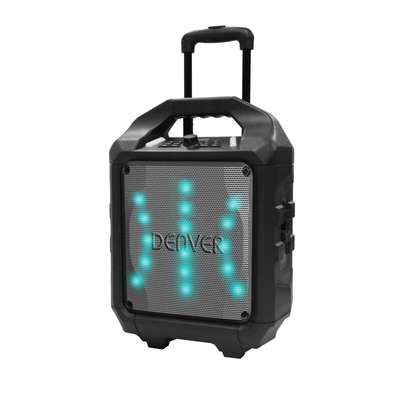 Denver TSP-505 MKII trag- und rollbarer Lautsprecher mit Teleskopgriff & LED