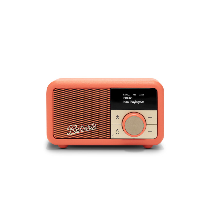 Roberts Revival Petite 2 (Pop Orange) | Bluetooth DAB+/FM Radio mit Akku, Weckfunktion, Kopfhöreranschluss, Teleskopantenne und USB-C-Ladestecker